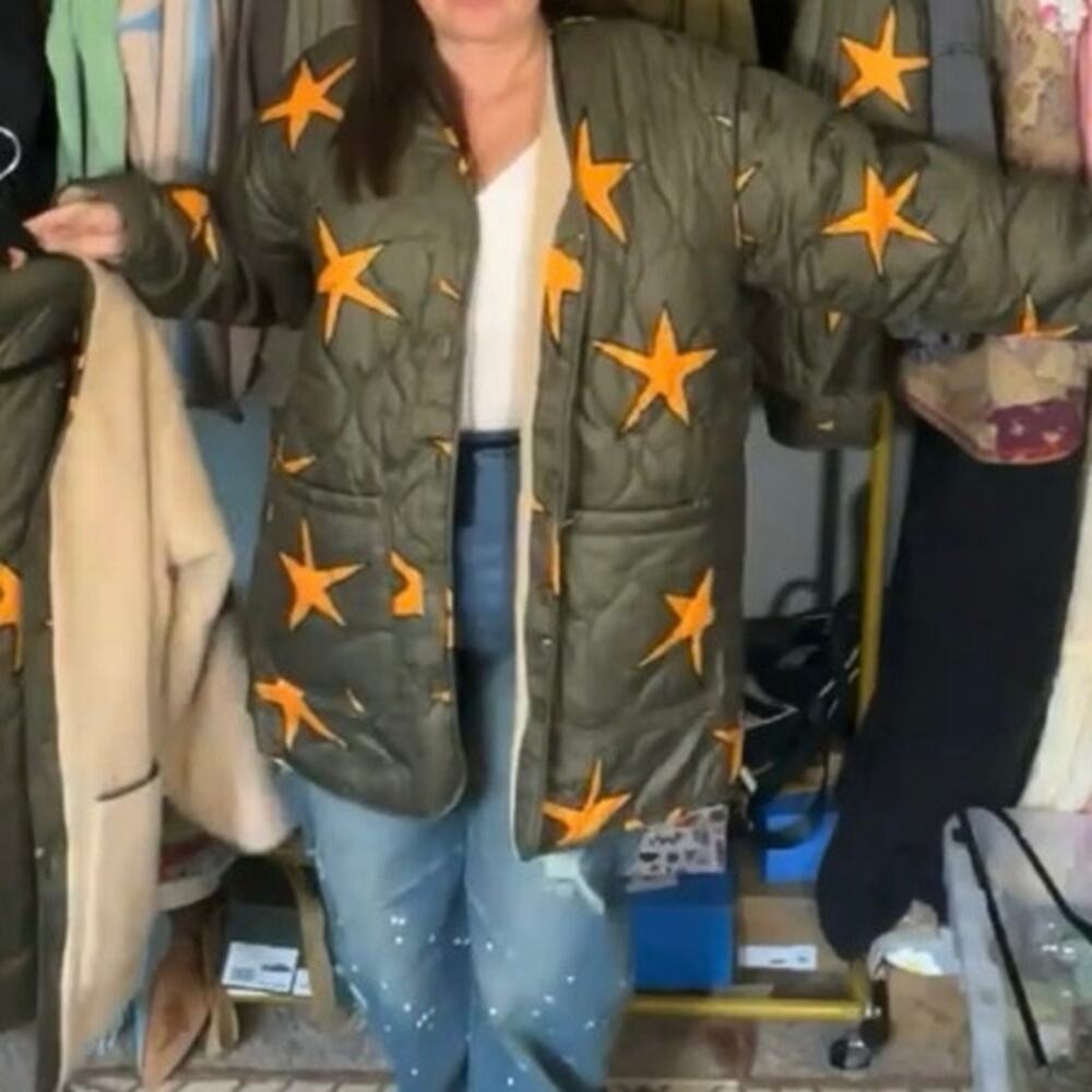 EASEL Reversible Jacket Quilted Starfish or Schnauzer Sherpa, Size L New w/ Tag - Picture 12 of 16